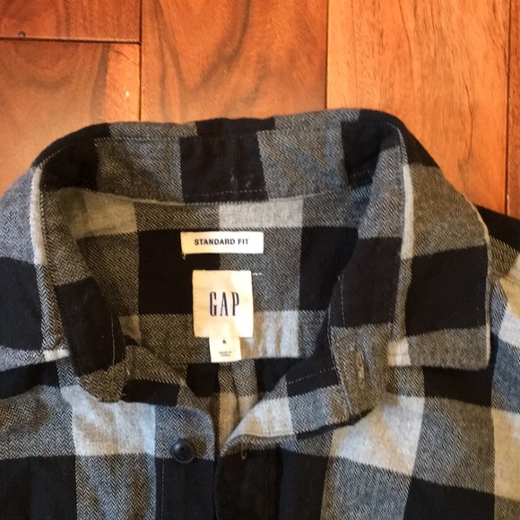 Gap Standard Fit Grey and Black Flannel - Picture 3 of 3